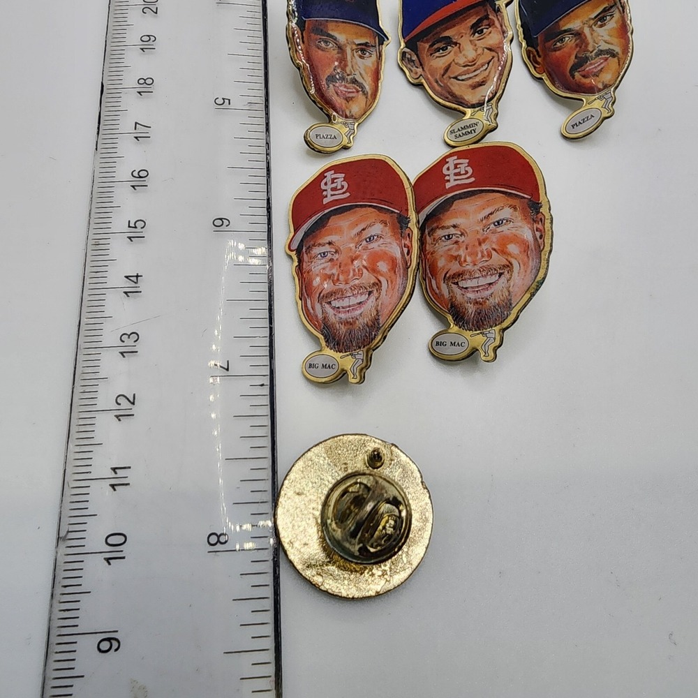 Vintage Sports Theme Pinback Button Lapel Pin Lot Enamel Metal Olympics Baseball - Picture 9 of 16